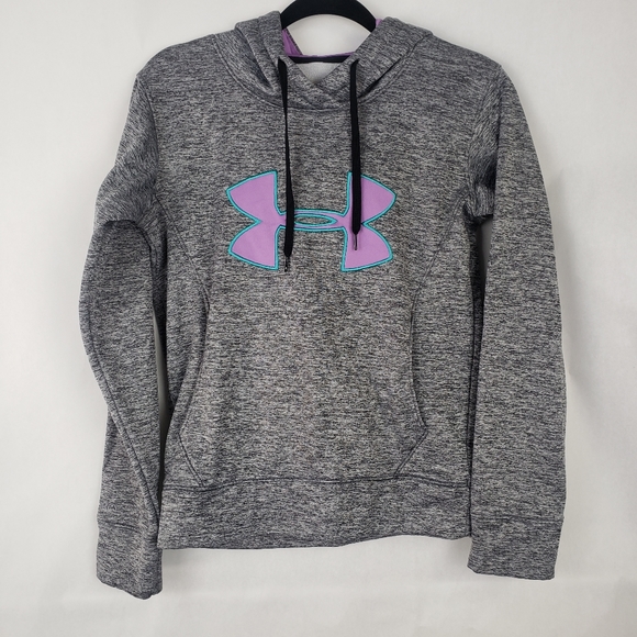 Under Armour Womens Hoodie sweater Pullover Gray Stretch Size Small - Picture 1 of 4